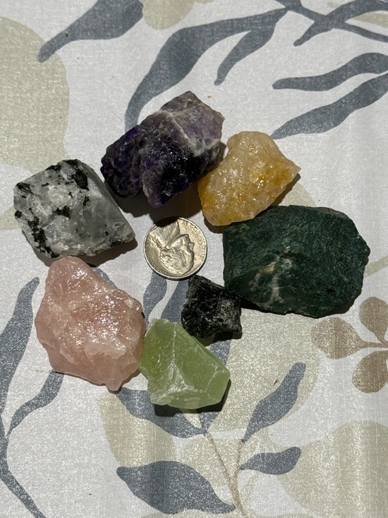 Other - 7 Natural Multi-Color Decorative Crystal Assortment - Home Accents